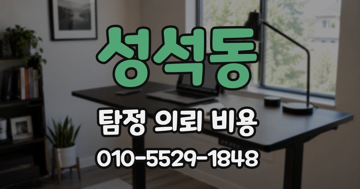 성석동 탐정 의뢰 비용