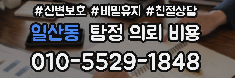 일산동 탐정 의뢰 비용