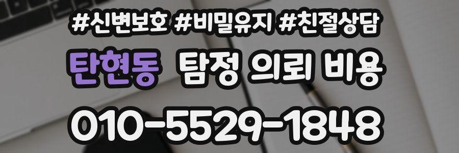 탄현동 탐정 의뢰 비용