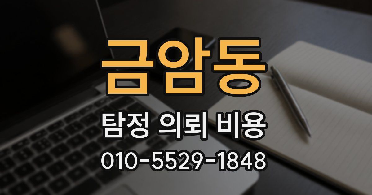 금암동 탐정 의뢰 비용