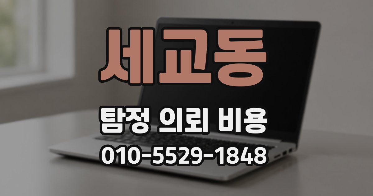 세교동 탐정 의뢰 비용