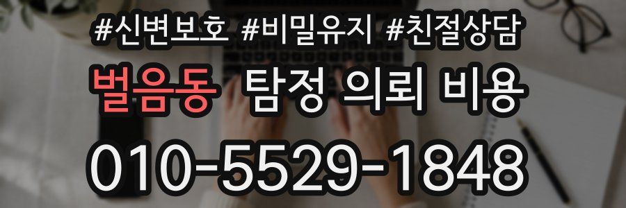 벌음동 탐정 의뢰 비용