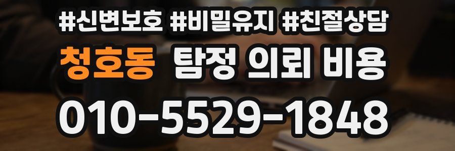 청호동 탐정 의뢰 비용