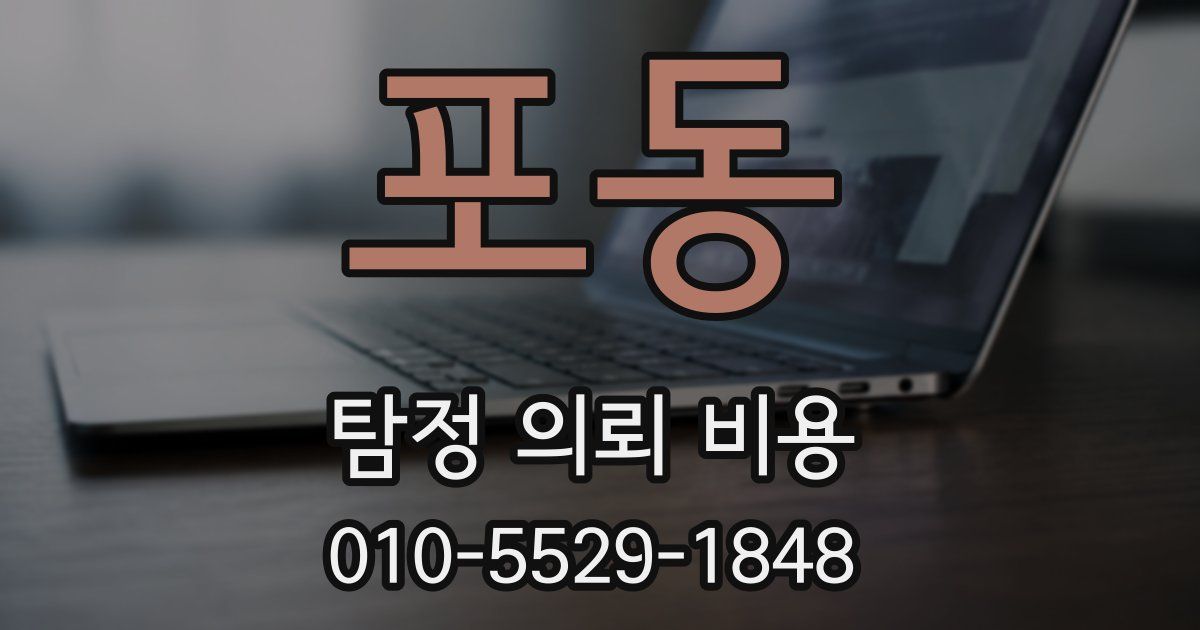 포동 탐정 의뢰 비용
