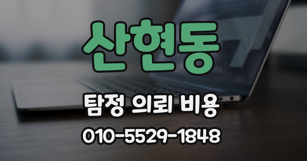 산현동 탐정 의뢰 비용