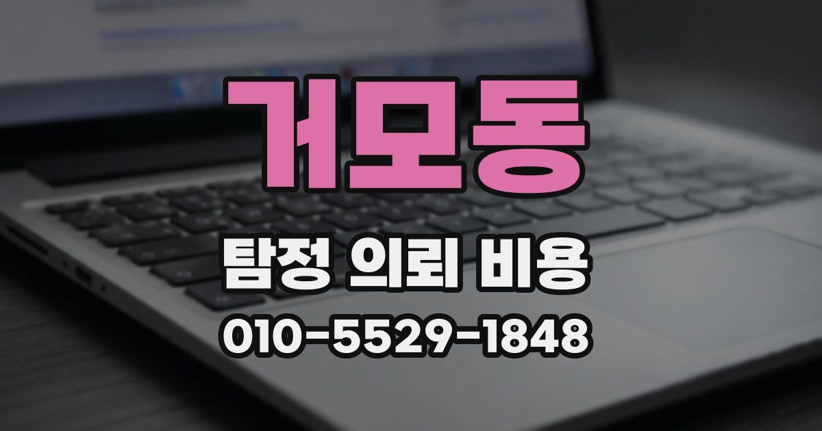 거모동 탐정 의뢰 비용