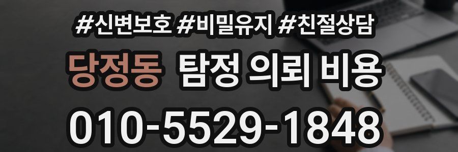 당정동 탐정 의뢰 비용
