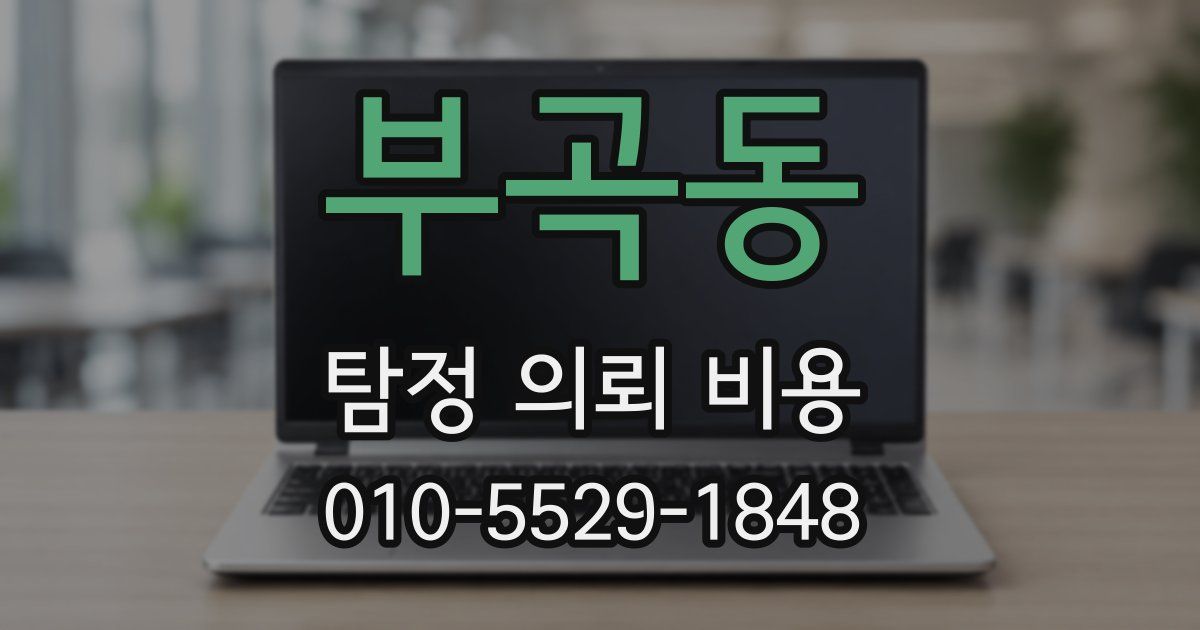 부곡동 탐정 의뢰 비용