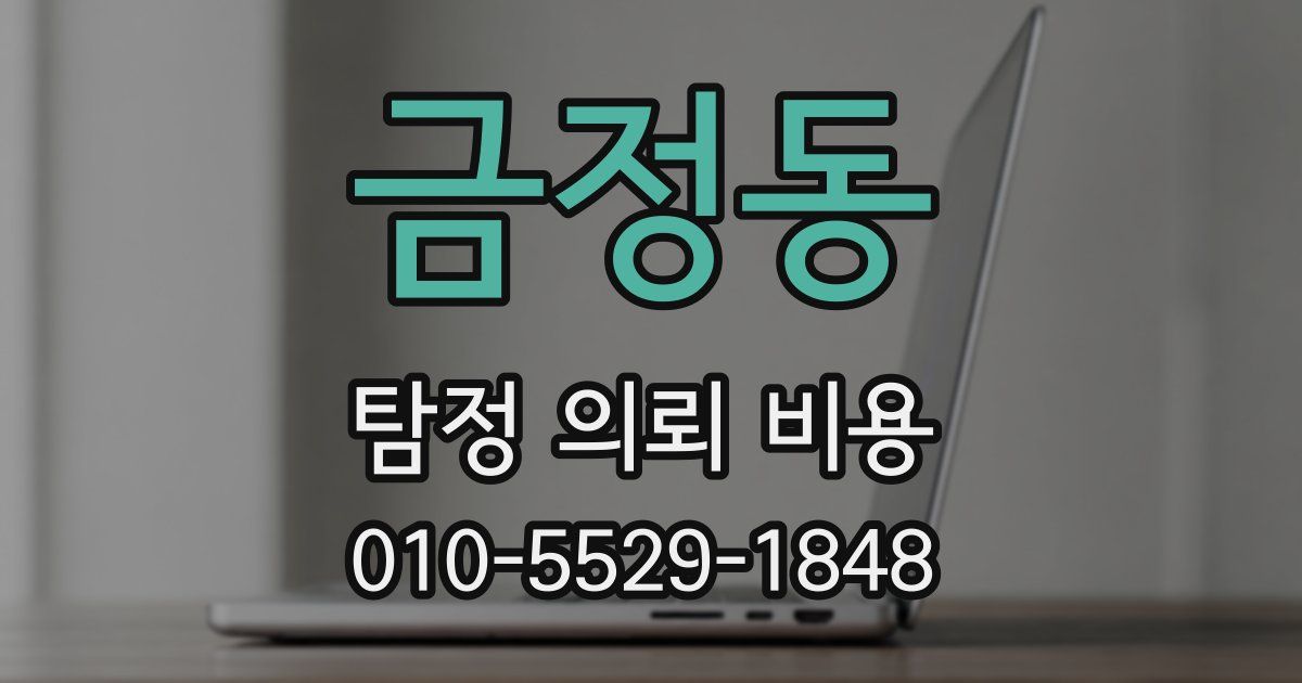 금정동 탐정 의뢰 비용