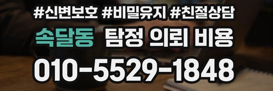 속달동 탐정 의뢰 비용