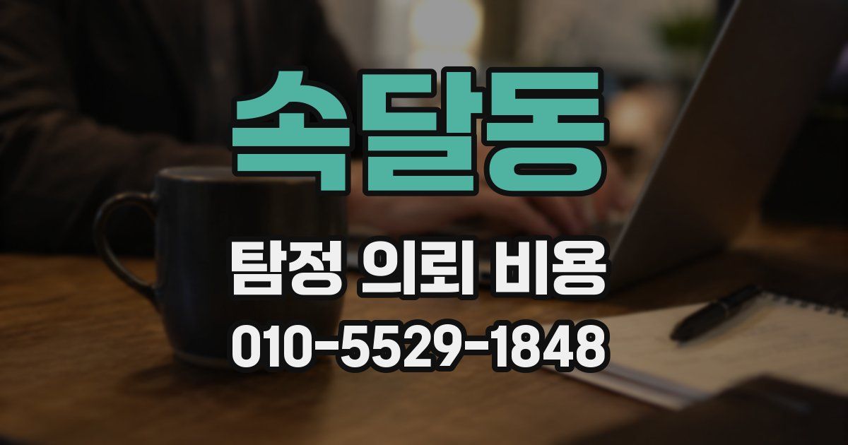 속달동 탐정 의뢰 비용