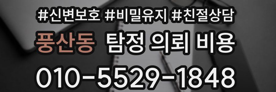 풍산동 탐정 의뢰 비용
