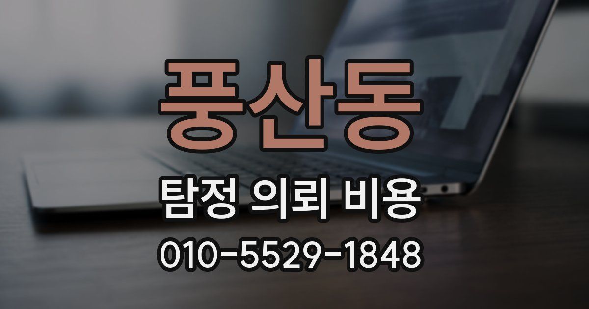 풍산동 탐정 의뢰 비용