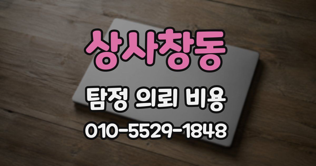 상사창동 탐정 의뢰 비용