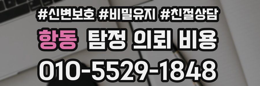항동 탐정 의뢰 비용