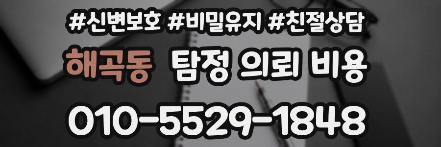 해곡동 탐정 의뢰 비용