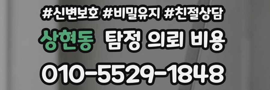 상현동 탐정 의뢰 비용