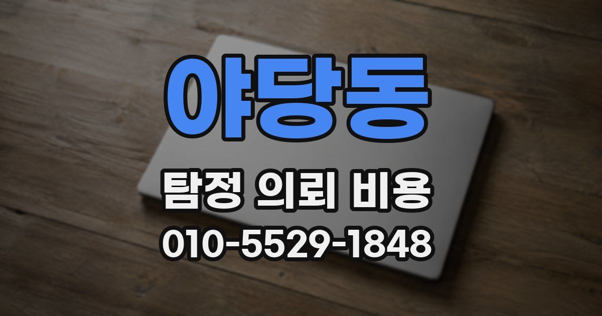 야당동 탐정 의뢰 비용