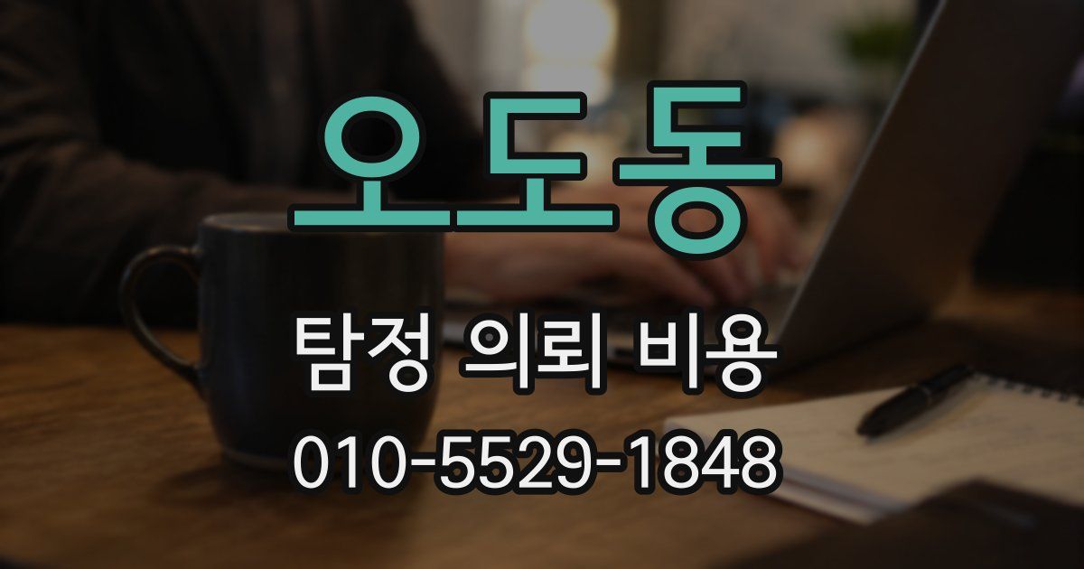 오도동 탐정 의뢰 비용