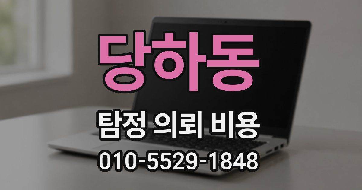 당하동 탐정 의뢰 비용