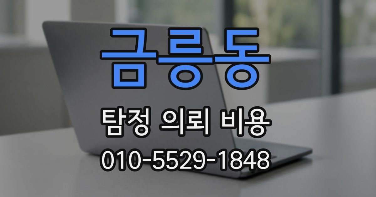 금릉동 탐정 의뢰 비용