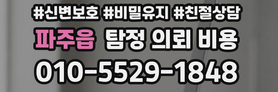 파주읍 탐정 의뢰 비용
