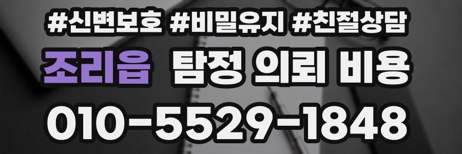 조리읍 탐정 의뢰 비용