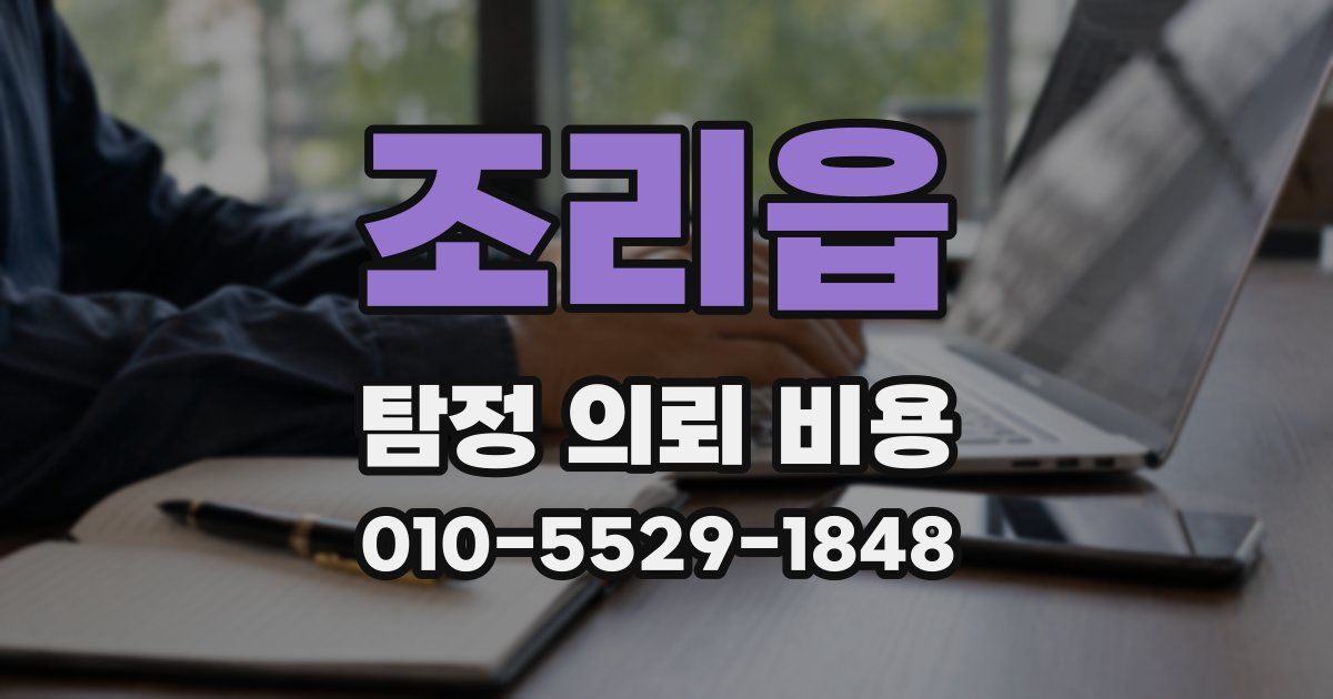 조리읍 탐정 의뢰 비용