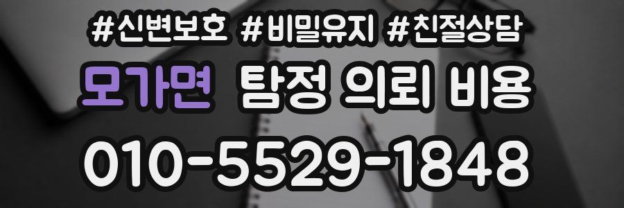 모가면 탐정 의뢰 비용