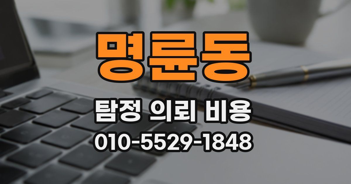 명륜동 탐정 의뢰 비용