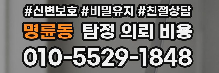 명륜동 탐정 의뢰 비용