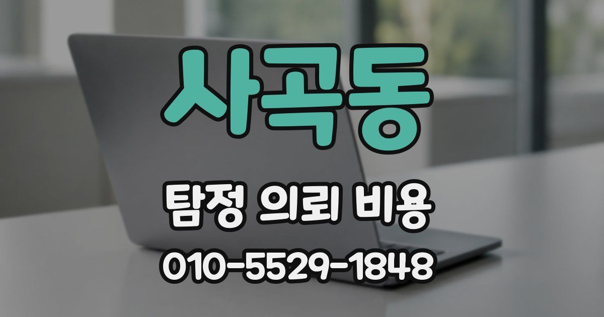 사곡동 탐정 의뢰 비용