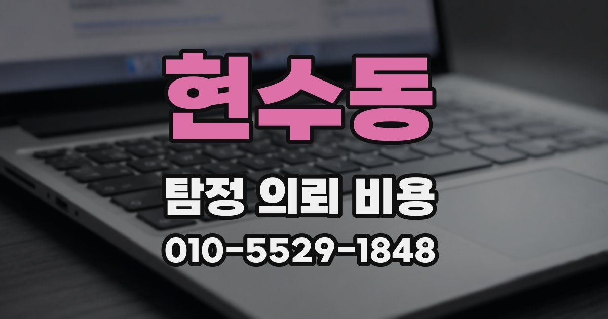 현수동 탐정 의뢰 비용