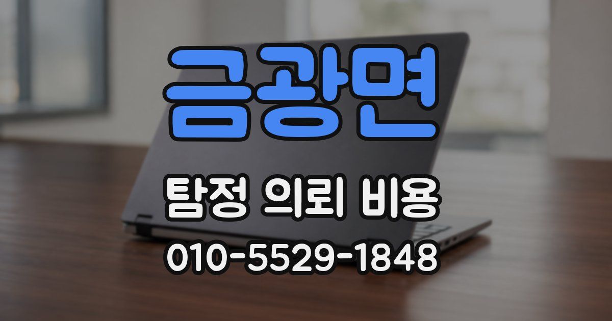 금광면 탐정 의뢰 비용