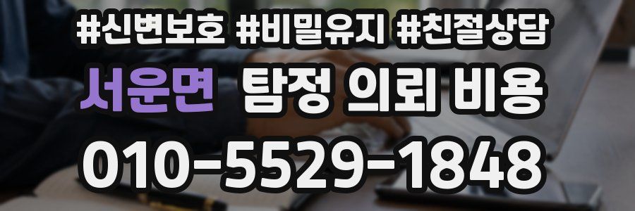 서운면 탐정 의뢰 비용