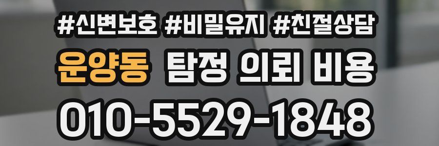 운양동 탐정 의뢰 비용
