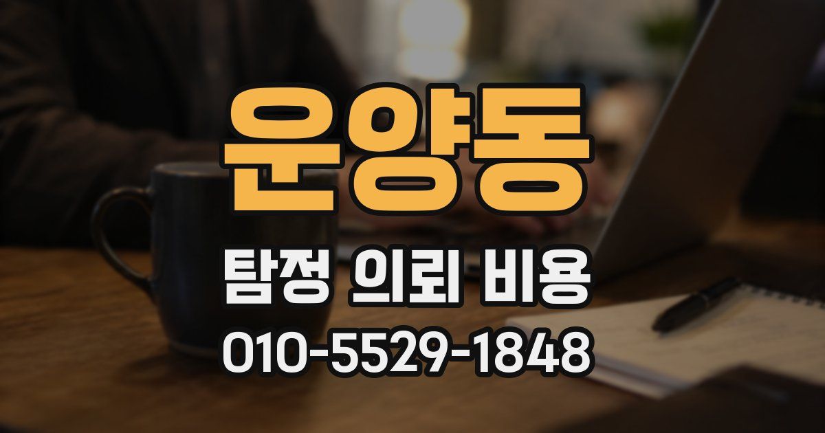 운양동 탐정 의뢰 비용