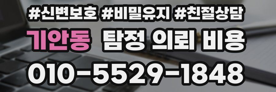 기안동 탐정 의뢰 비용