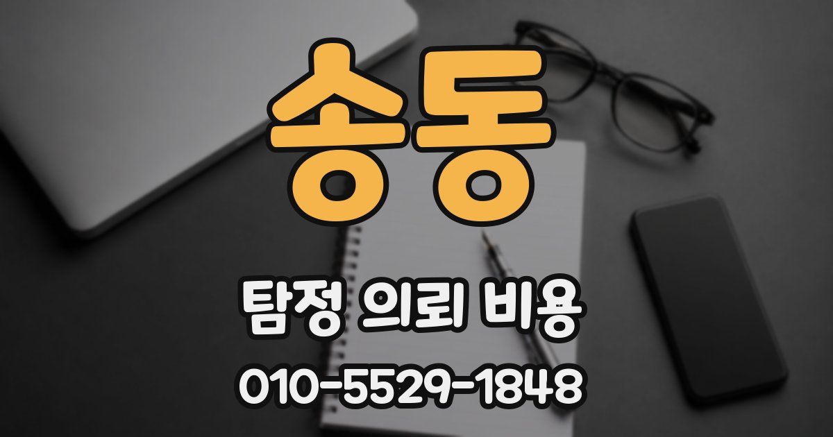 송동 탐정 의뢰 비용