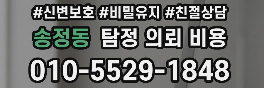 송정동 탐정 의뢰 비용