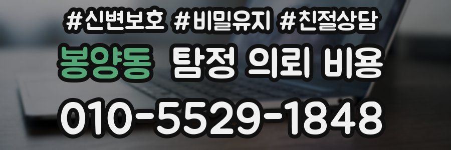 봉양동 탐정 의뢰 비용