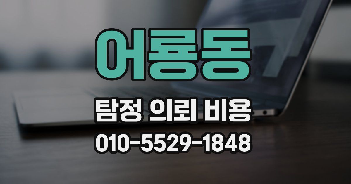 어룡동 탐정 의뢰 비용