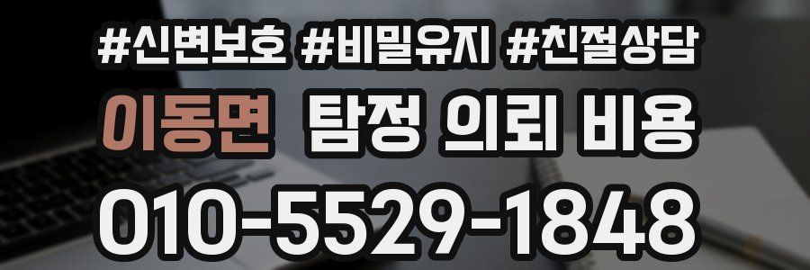 이동면 탐정 의뢰 비용