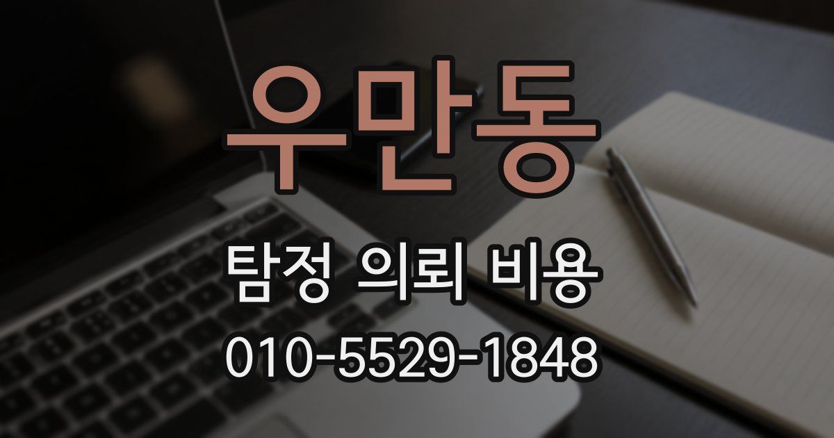 우만동 탐정 의뢰 비용