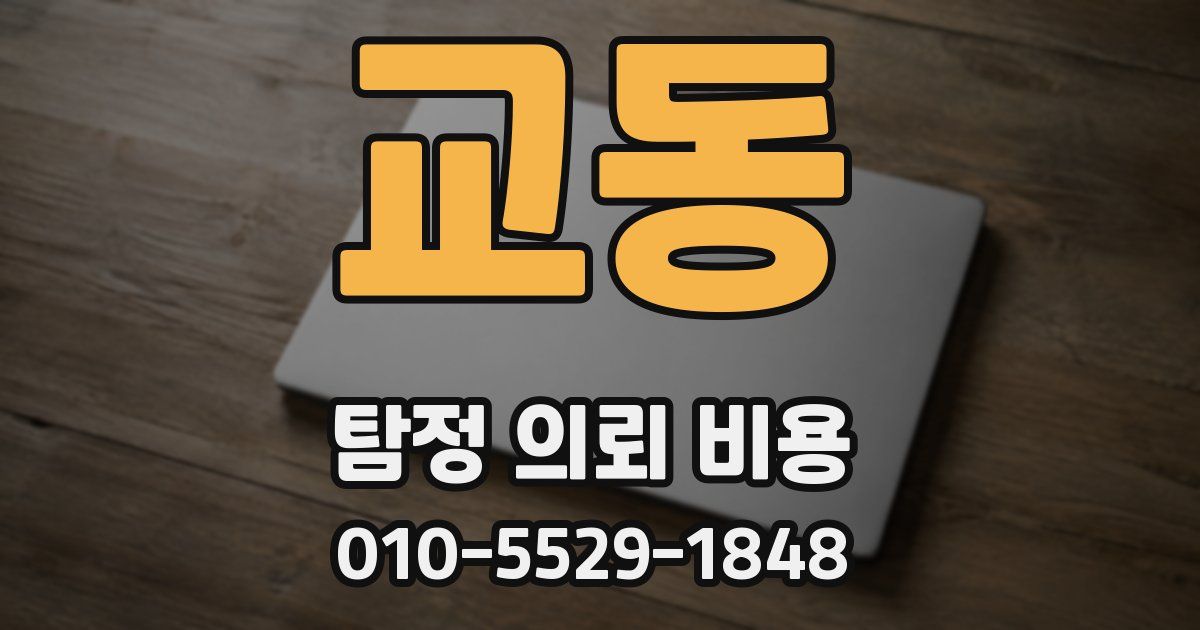 교동 탐정 의뢰 비용