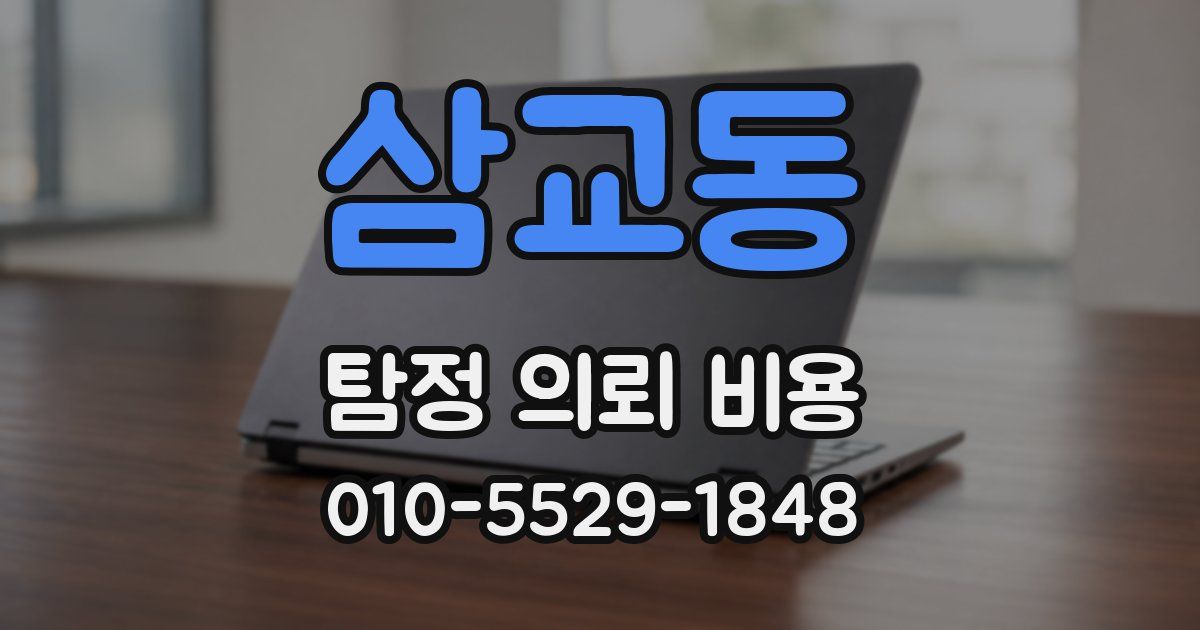 삼교동 탐정 의뢰 비용