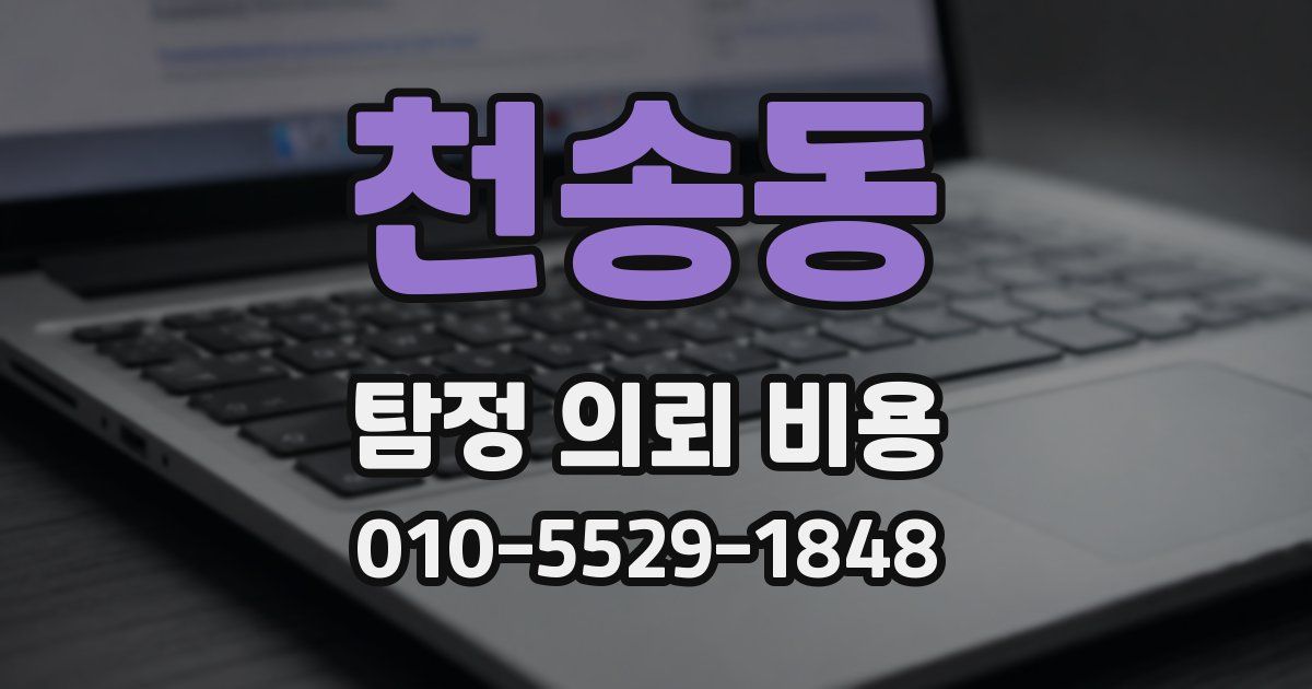천송동 탐정 의뢰 비용