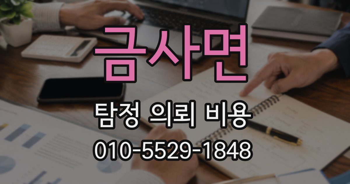 금사면 탐정 의뢰 비용