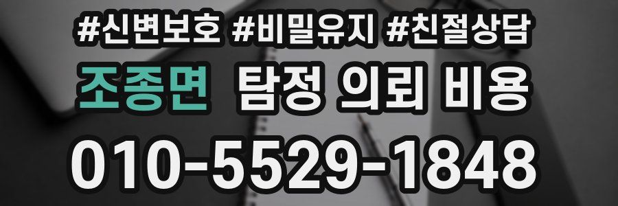 조종면 탐정 의뢰 비용