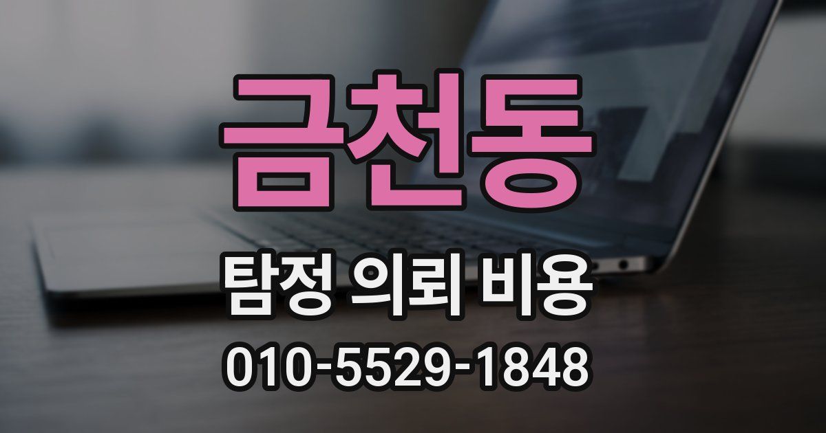 금천동 탐정 의뢰 비용